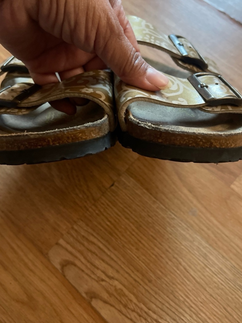 Birkenstock, Papillio Metallic Gold Double-Buckle Women's Sandals - Picture 6 of 6